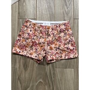 Dear John Hampton Cuffed Floral Shorts Sz 27 Summer Pool Beach Peach‎ Coral Boho